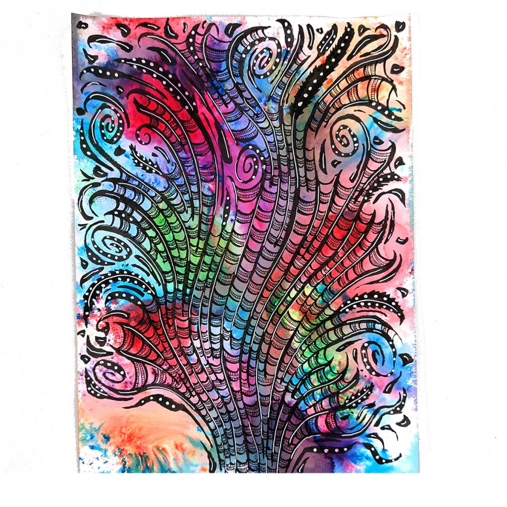 Abstract art watercolour and ink painting by Michelle Still Art 