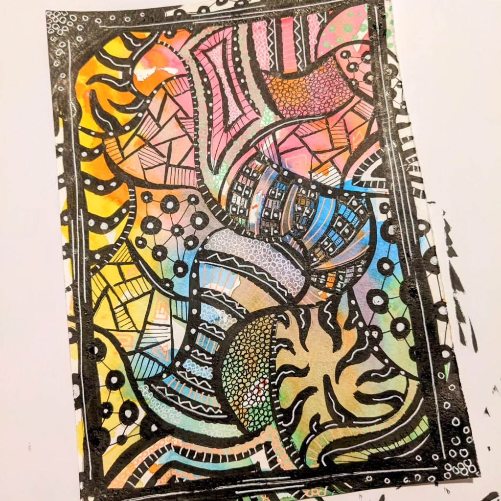 Abstract art pen and watercolor by Michelle Still Artist