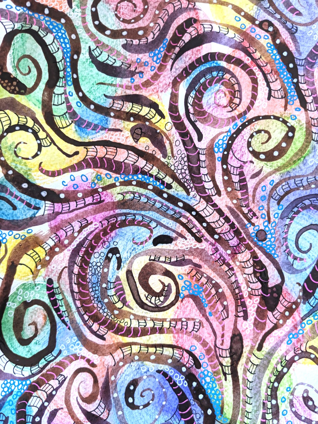 Mixing inks and&nbsp;brushes