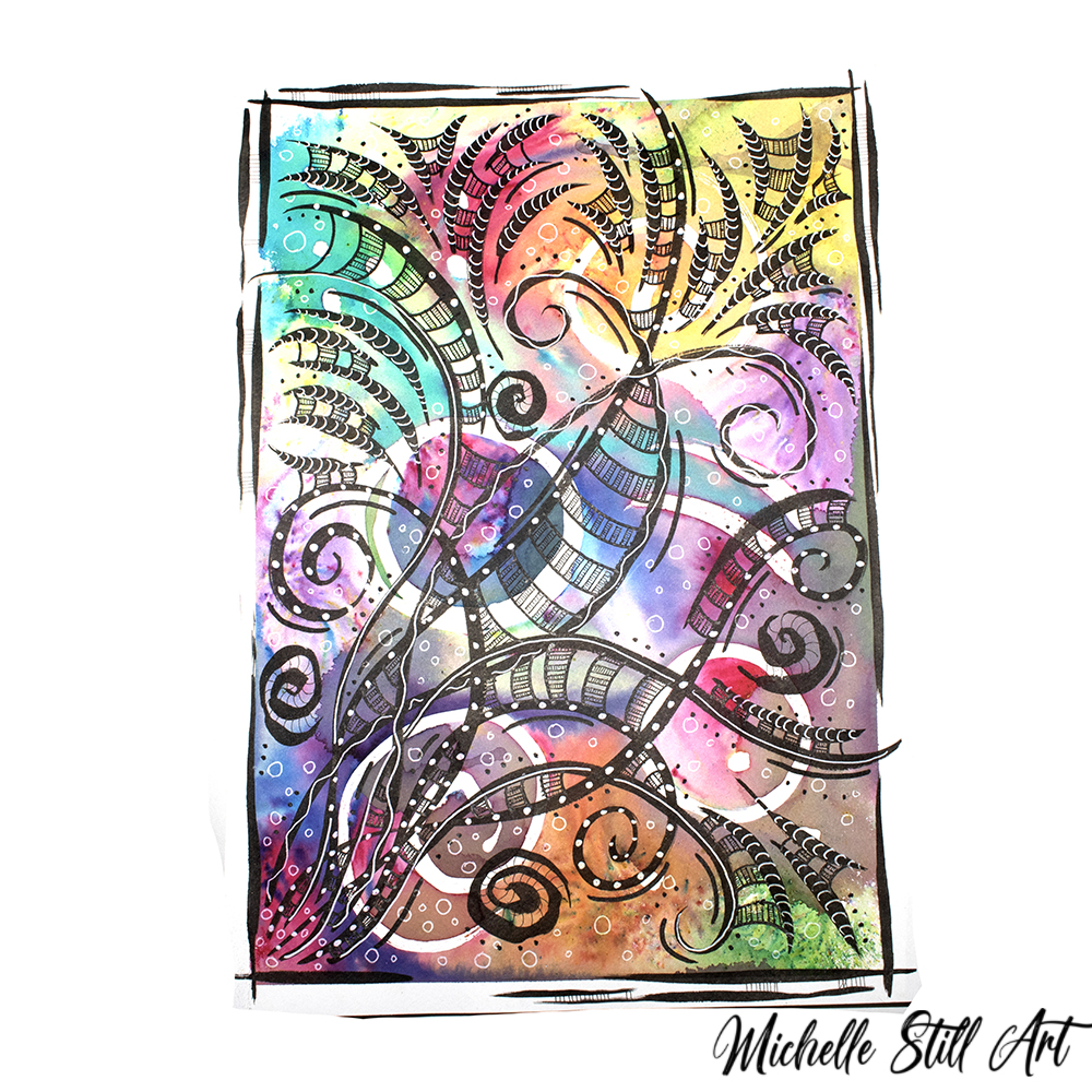 Bubbles in the undercurrent. Abstract&nbsp;watercolour