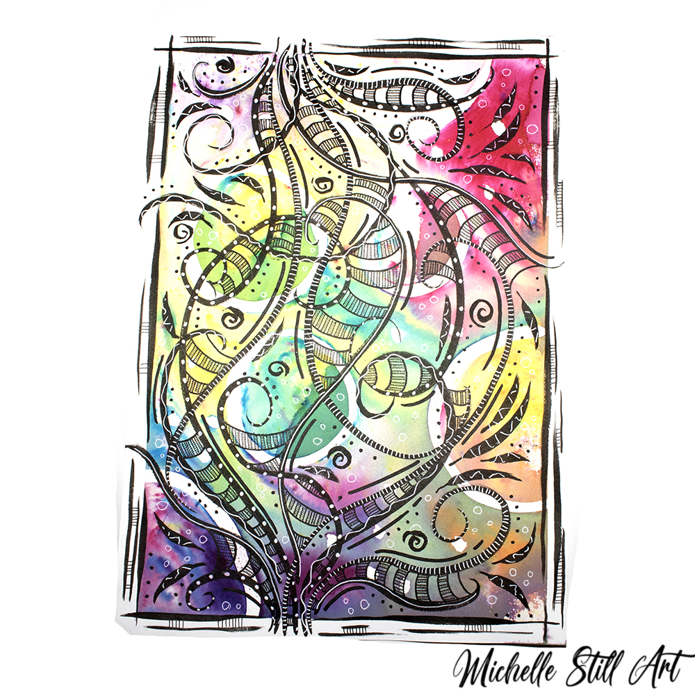 A swirly ma doodle -watercolour and&nbsp;ink