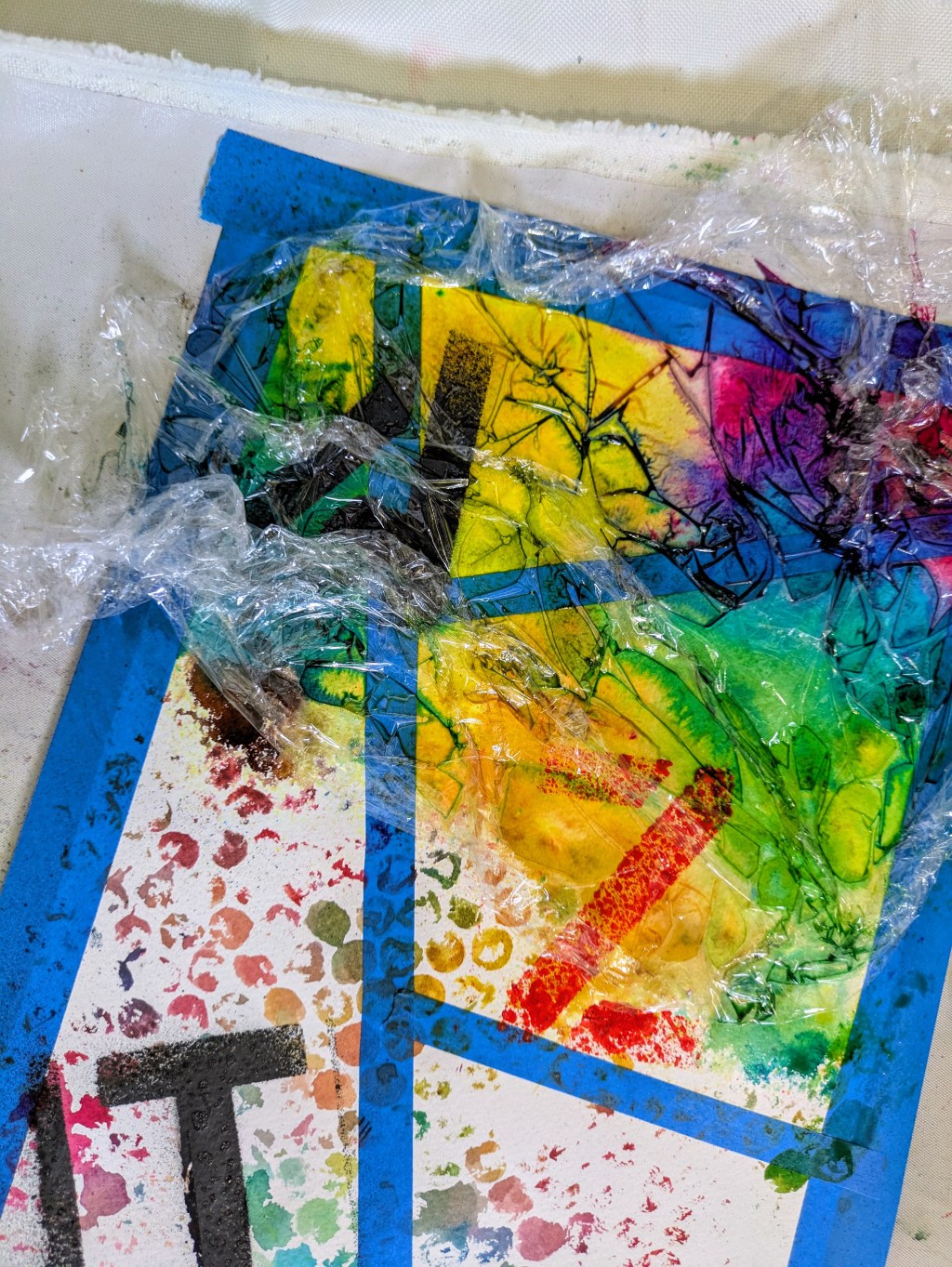 Army Stencils and Plastic&nbsp;Wrap